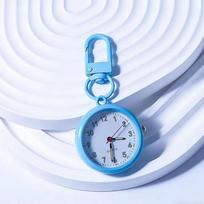 Easy Reading Keychain Pocket Watch Quartz Movement Minimalist Nurse Watch Bag Charm  Young Students mėlyna