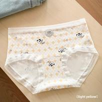 Ladies Spring and Summer New Sweet Lovely 10A Antibacterial Cotton Extended Comfortable Breathable Briefs M šviesiai geltonos spalvos