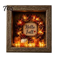 Ambient Light Decorations Halloween Lighted Frame Ornaments, Up Shadow Box, Warm Atmosphere Lights LED for Home Living Room Bedroom Decor Soft D