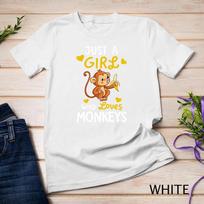 Just A Girl Who Loves Monkeys Tshirt Cute Monkey Lover Gifts Unisex T-shirt 8 2XL
