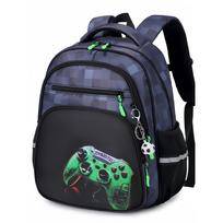 QiFeng™ Gaming Gamepad Lightweight Kids Backpack 20L Green School Bookbag Durable Shoulder Bag žalia
