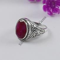 Red Ruby Ring, 925 Sterling Silver Ring, Oval Ruby Designer Ring, Birthday Gift, Boho Ring, Men's Ring, Handmade Ring 8