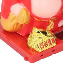 Red, Gold Solar Buddha Dashboard Statue Car Light Driven Buddha Figurine  Office Desktop Ornament raudona