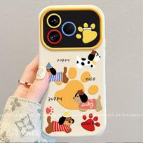 Silicone Phone Case With Kickstand Redmi K80 Pro K70 Series Cartoon Dog Paw Design Full Coverage Anti-Drop Protection Redmi K80 Pro Armor Edition