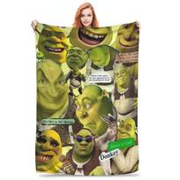 Flannel Throw Blanket Stylish S-Shreks Warm Plush Blankets Soft Bedding for Bed Living room Home Picnic Couch Size: 75*100cm, Weight: 230 GSM