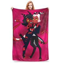 Flannel Throw Blanket Helluva Boss Stolas Animated Horror Musical Warm Blankets Soft Bedding for Bed Living room Picnic Sofa Size: 75*100cm, Weight: 230 GSM