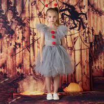 2025 Clown Suit Children's Mesh Princess Dress TUTU Girls Dress Christmas Halloween Show Costume 2-3Y
