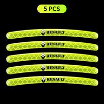 Car Wheel Hub Reflective Stickers Tire Rim Luminous Accessories For Renault Dacia Megane 2 3 Clio 4 Duster Captur Kadjar 5pcs Renault