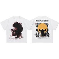 Hip Hop Rap The Weeknd Trumpomis Rankovėmis Marškinėliai Vyrams ir Moterims Vasaros Mados Vintažiniai Laisvi Pusrankoviai Marškinėliai Gansta Viršus S