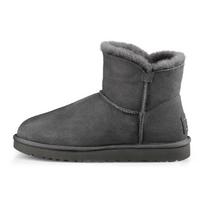 UGG Mini Bailey Button Bling Mid Tops Fleece Lined Gray Women's Sneakers 1016554-GREY 36
