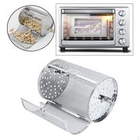 Stainless Steel Rotisserie Grill, Drum, , Baking Silver for Coffee Peanut BBQ 120x180mm