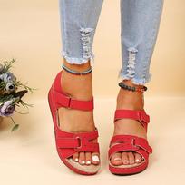 Summer Velcro Shoes Oversized Roman Sandals for Casual Wear Women's Fishmouth Sandals 34EU/CN35