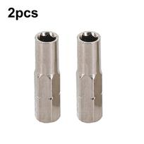 2pcs 6.35mm Insert Bit Adapter To 4mm Hex Shank Electric Screwdriver Tools