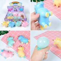 Festive Luminous Unicorn Stress Ball, Kawaii Squishy Squeeze Toy, Soft Fidget for Daily Relaxation  Holiday Gift Presents white
