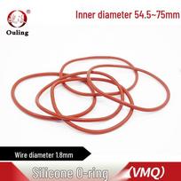 Red Silicone Waterproof O-Ring Seal, Inner Diameter 54.5/75mm, Wire Diameter 1.8mm, Temperature Resistant, Good Elasticity Rubber Ring 54.5x1.8mm Red Silicone O-ring (1 piece)