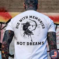 DIE WITH MEMORIES NOT DREAMS Skeleton Print Men's Unisex T-Shirt XL