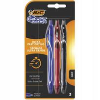 Bic Gel-ocity Quick Dry geliniai rašikliai, 3 spalvos