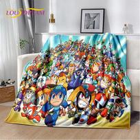 Retro Cartoon Rockman Mega Man Game Soft Blankets,Keep Warm Throw Blanket Comfortable Blanket for Picnic Beds Sofa Home Bedroom 75cmx90cm