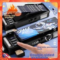 Multifunctional Stationery Box with Password Lock, Pencil Case for Elementary School Boys, Stylish Large Capacity Pencil Case, Space Exploration Desig