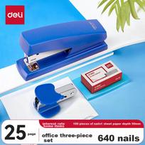 Small Stapler Set, Office Supplies, Includes Staples And Staple Remover, Medium-Sized Large Stapler, Compact Office Stapler, Sky Blue 0354