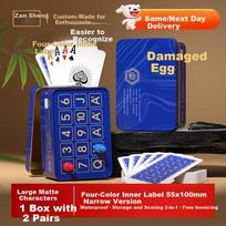 Guansheng Guandan Four-Color Special Playing Cards Scorekeeper Iron Box PVC Waterproof Narrow Long 55*100mm Double Decks Set