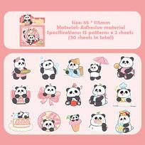 30Pcs Panda Stickers Laptop Scrapbook Decoration Graffiti Decals Skateboard Laptop Waterproof Sticker Diy Toys Decor Decals A2