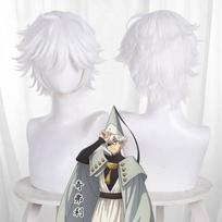 Short White Hair Tongari Boushi No Atelier Halloween Party for Women Men Role Play Anime Witch Hat Atelier Qifrey Cosplay Wig One Size