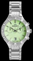 Laikrodis BISSET BSBE18 WOMEN'S WATCH - sidabrinis/žalias (zb547a)