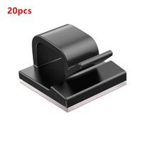 20/40Pcs Cable Management Clips Organizer Drop Wire Holder Cord Self-Adhesive Cable Manager Fixed Clamp Wire Winder Clips Attach 20PCS