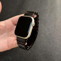 Keraminė bambukinė kvėpuojanti apyrankė Apple Watch s11-1/SE/Ultra, tinka 38 40 41 42/44 45 46 49mm 42mm(S10/S11）38/40/41mm balta