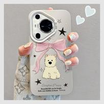 Silicone Phone Case Pura 70 Pro With Lanyard Anti-Drop Cartoon Dog Butterfly Design Pink Full Cover Huawei Pura 70