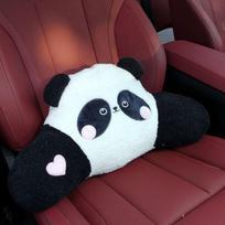 Plush Panda Auto Waist Support Cushion Heart Panda Car Headrest Cute   Interior Accessories lumbar support