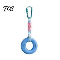 Hand Grip Strengthener Silicone Ring Keychain, with Carabiner & Braided Office Exerciser Rope, Hanging Strength Training Ring, Men Women Gift mėlyna