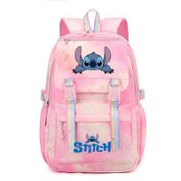PQKL-party Stitch Printed Backpack 43x29x15cm Adorable Design Large Capacity Pink įvairiaspalvis