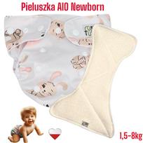 Pieluszka wielorazowa aio newborn kieszonka bambus króliczki nappime