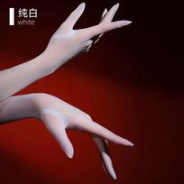 Sexy Women 3D Ultra Thin Five Finger Long Glove Oil Shiny Glossy Sun Protection Glove Elastic Elegant Party Wedding Luxury Glove One Size