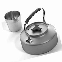 Outdoor Teapot with Cup Stainless Steel Rustproof Anti corrosion Tableware Set Kettle Camping Pinic Hiking
