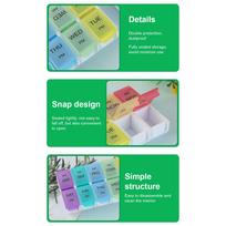 Medicine Case Medicine Box Pill Organizer Pill Box Moisture Proof Pill Case Medication Reminder Portable Travel juoda