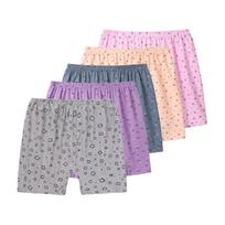 5PCS Mother's Panties Breathable Printing Underwear Women Soft Panties Plus Size Boxer Shorts Fit 50-100kg Wear XL