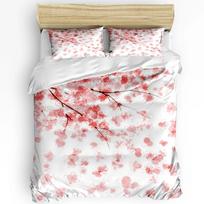 Japanese Mount Fuji Sakura Tree Flower Duvet Cover 3pcs Bedding Set Home Textile Quilt Cover Pillowcases Bedding Set No Sheet 135x200cm