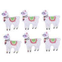 6pcs Alpaca Shape Iron On Patches Washable Embroidered Patches Cute Sew On Patches  For Bags