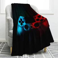 Video Game Gamepad Print Blanket Flannel Throw Blanket Kid for Sofa Chair Bed Office Travelling Camping Lightweight Soft Warm Size: 75*100cm, Weight: 230 GSM