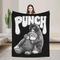 Warm Cozy Throw Blanket for Baby Monkey Lovers Cute Travel Blanket for Sofa Chair Bed Soft Casual Bedspread Size: 75*100cm, Weight: 230 GSM