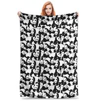 Panda pattern 1 Blanket Breathable Flannel Sofa Throw Blanket for Home Bedroom Outdoor Throws Bedspread Quilt Size: 75*100cm, Weight: 230 GSM