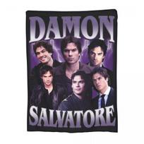 Damon Salvatore The Vampire Diaries Blanket Flannel Throw Blanket Throw Blankets for Home Bedroom Travel Throws Bedspread Quilt Size: 75*100cm, Weight: 230 GSM