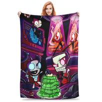 Invader Zim Gir Blankets Portable Fleece Sofa Throw Blanket for Home Bedroom Travel Throws Bedspread Quilt Size: 75*100cm, Weight: 230 GSM