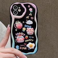 3D gėlė miela kiaulytė pakabinamas grandinėlės minkštas dėklas iPhone 13 dėklui iPhone 15 14 12 11 Pro Max XR X XS 7 8 Plus SE apsauginis dangtelis For iPhone 12 Pro black