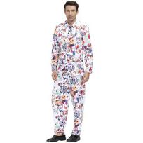 M-XL Men's Retro Disco Striped Personality Holiday Party Suit - Rainbow, Men's Halloween Costume M