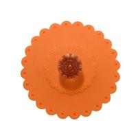 1PCS Glass Drink Cover Cup Lid Anti-dust Coffee Mug Keep Warm Silicone oranžinė