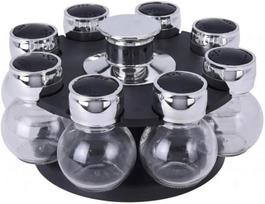 Prieskonių indeliai Excellent Houseware prieskonių karuselė, 8 stikliniai indeliai, kompaktiškas dizainas